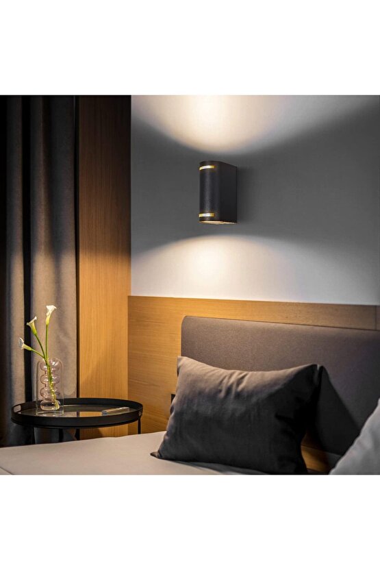 Alüminyum Çift Yönlü Elektrikle Çalışır 14 Watt AMBER IŞIK İç ve Dış Mekan Bahçe Balkon Salon Apliği