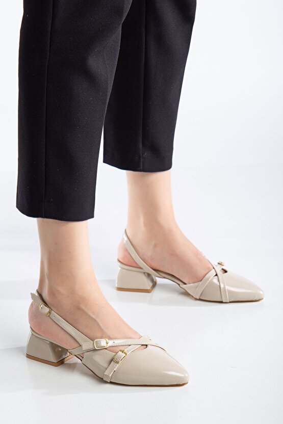 Kısa Topuklu Female Siyah Rugan Stiletto 4 Cm