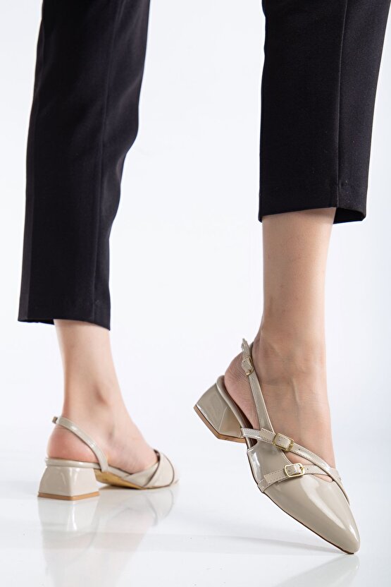Kısa Topuklu Female Siyah Rugan Stiletto 4 Cm
