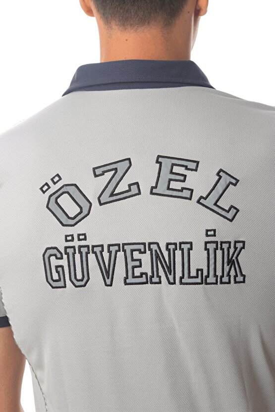 Kısa Kollu Reflektörlü Gri Renkli Yeni Tip Kamu Personel Mikrofiber Özel Güvenlik T-shirt