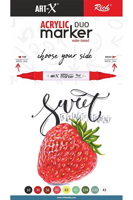 Art-x Akrilik Marker Çift Taraflı Kalem No : 20
