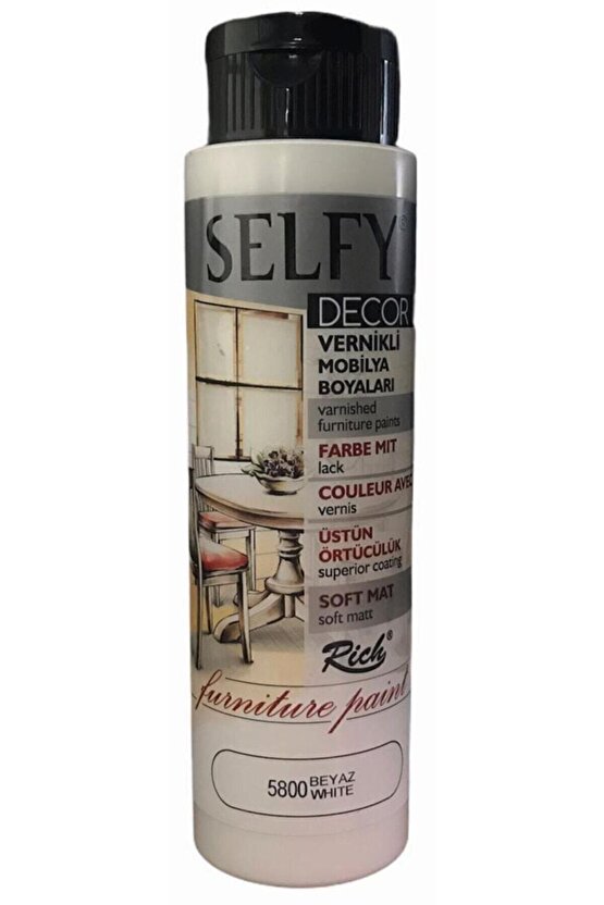 Selfy Decor Kendinden Vernikli Boya 5800 Beyaz 500 Cc