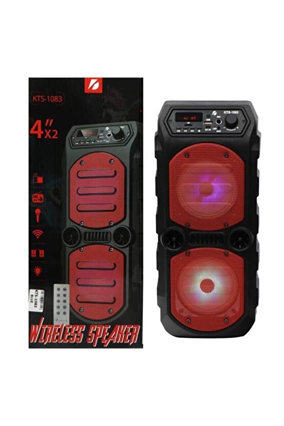 Outdoor Parti Hoparlörü Bluetooth Hoparlör 4 Inç × 2 Kablosuz Speaker Ses Bombası Radyo-usb-tf Giriş