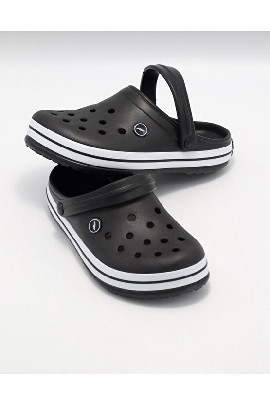 Siyah Beyaz Crocs Erkek Terlik Sbe01