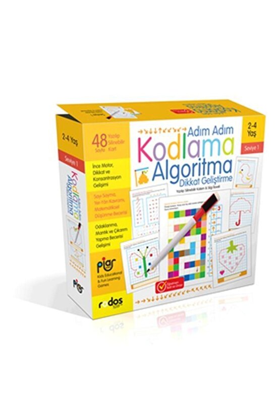 Adım Adım Kodlama, Algoritma, Dikkat Geliştirme  Seviye 1  2-4 Yaş 