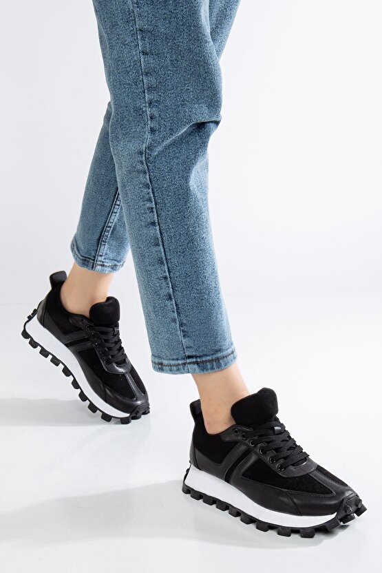 Kadın Siyah Spor Sneaker Ayakkabı