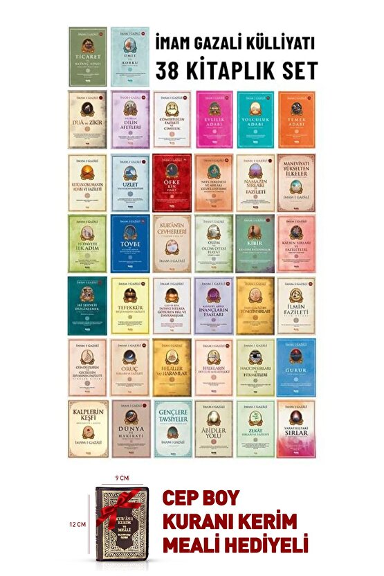 İmam-ı Gazali Külliyatı 38 Kitap Seti - Cep Boy Kuranı Kerim Meali Hediyeli
