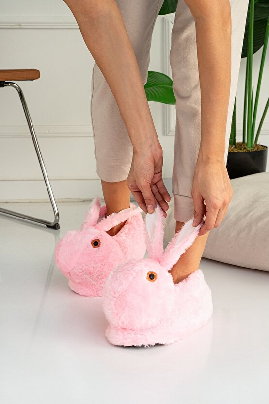 Peluş Unisex Tavşanlı Panduf Ev Ayakkabısı