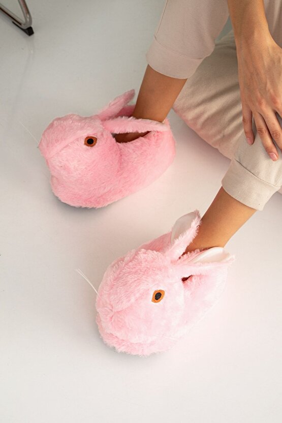 Peluş Unisex Tavşanlı Panduf Ev Ayakkabısı