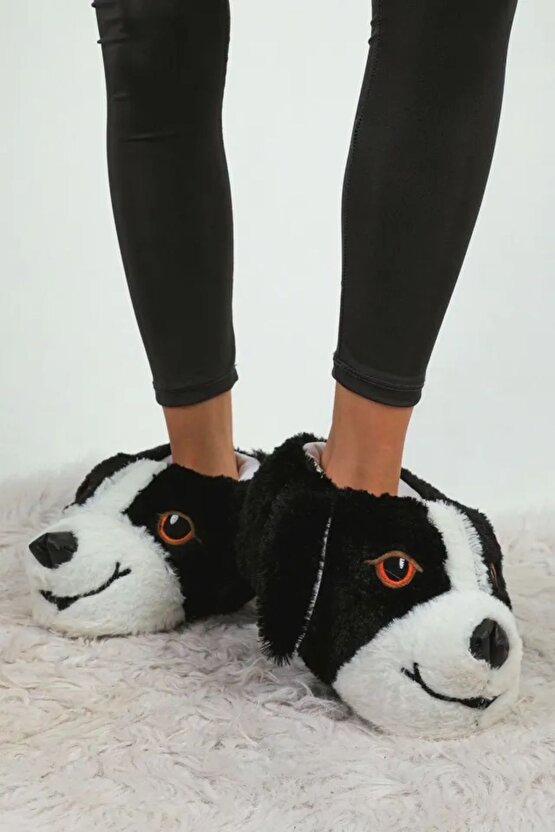 Unisex Yumuşak Rahat Taban Sıcak Astar Köpekli Panduf Terlik