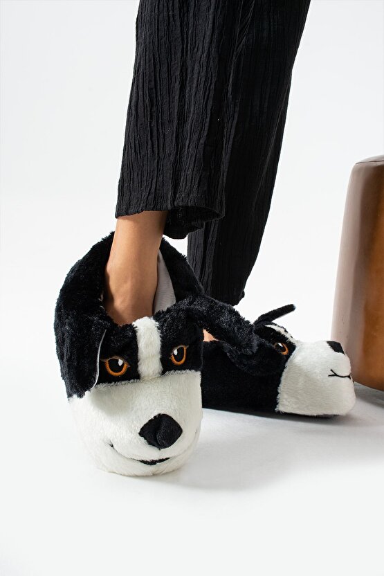 Unisex Yumuşak Rahat Taban Sıcak Astar Köpekli Panduf Terlik