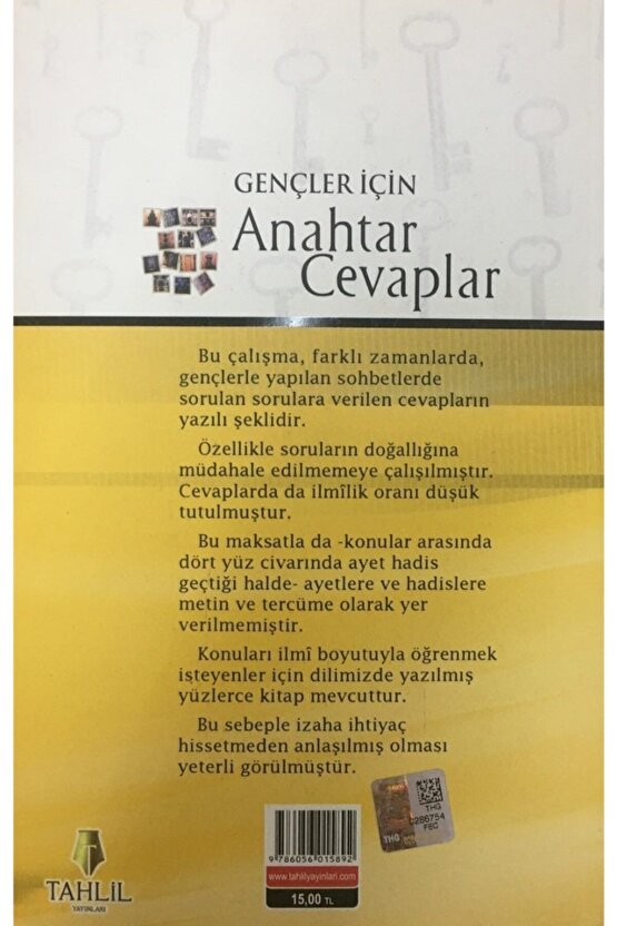 Gençler Için Anahtar Cevaplar, Nureddin Yıldız, 14x21 Cm. Tahlil