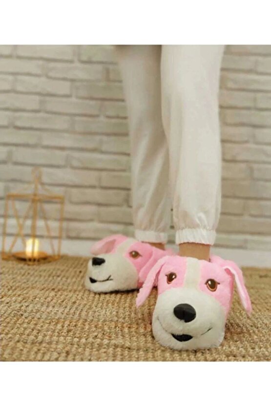 Konfor Sevimli Köpek Figürlü Peluş Panduf Ünisex Hayvanlı Panduf