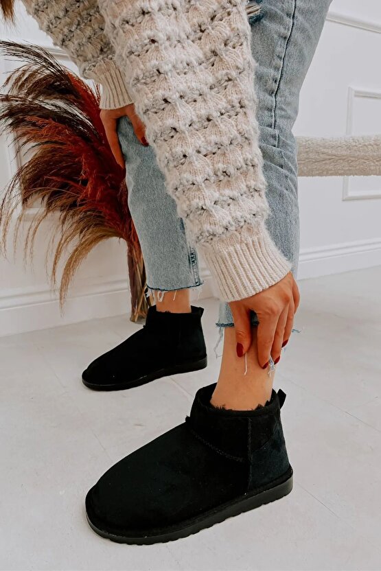 Kadın Kısa Ugg Modeli Siyah