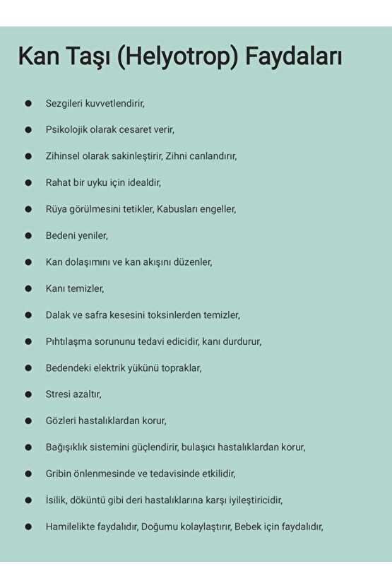 Helyotrop Kan Tamburlanmış Doğal Taş
