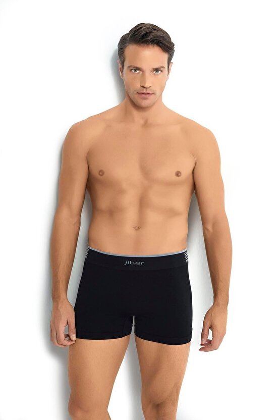 Erkek Mikrofiber Dikişsiz Boxer Siyah  276