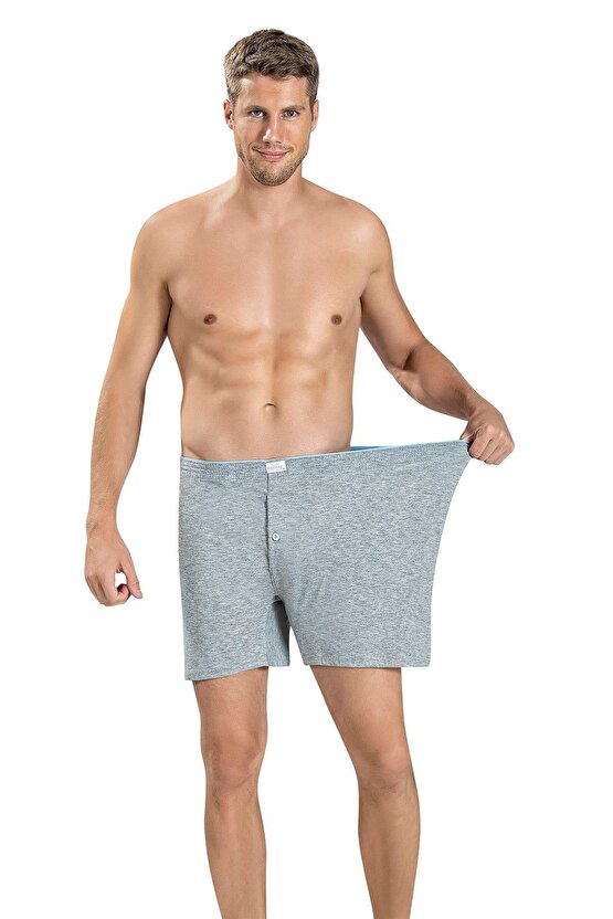 183 Erkek Büyük Beden Pamuklu Siyah-beyaz-gri 3lü Boxer