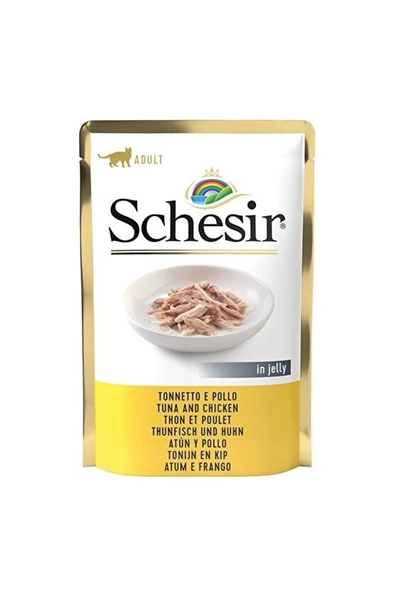 Jöleli Ton Balık Ve Tavuklu Yetişkin Konserve Kedi Maması 85 gr