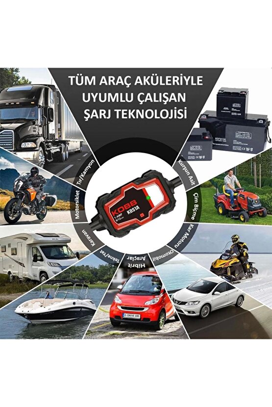 Kbs1a 6v12v 30ah Akıllı Akü Şarj Ve Akü Bakım  Desülfatör