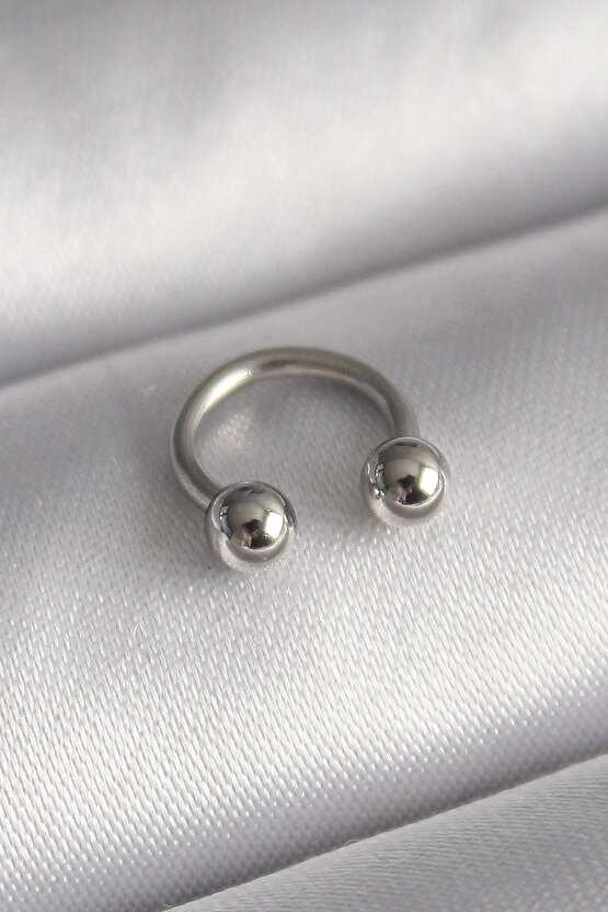 316l Çelik Gümüş Renk Halka Model Topçuk Piercing