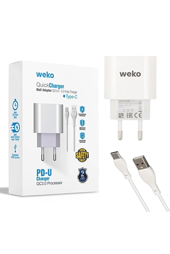 Wk-21442 Pdu Qc 3.0 Amper Şarj Başlık Adaptörü Type-c Kablo No:1