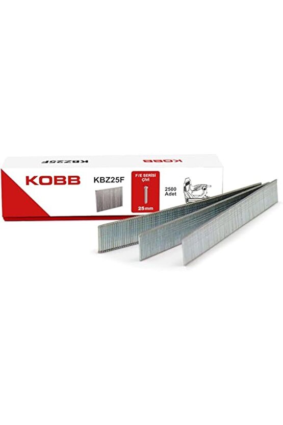 Kbz25f 25mm 2500 Adet Fej8 Serisi Ağır Hizmet Tipi Kesik Başlı Çivi, Gri