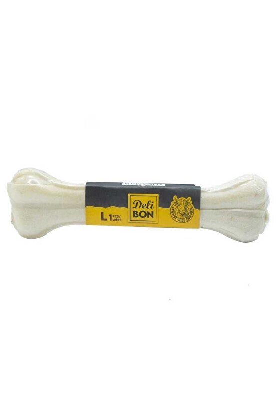 Deri Pres Vakumlu Kemik Köpek Ödülü Beyaz 22 Cm 1 Adet - Petshopundan