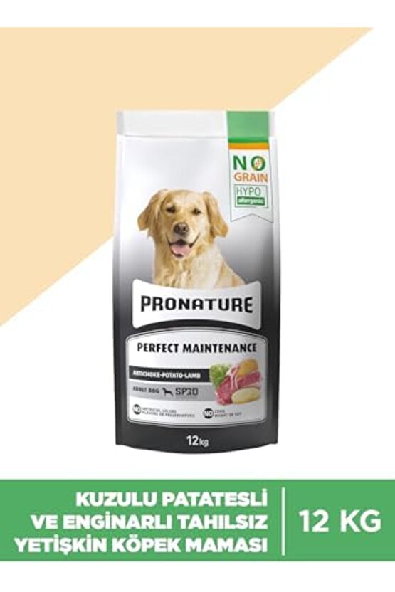 Hypo-allergenic Tahılsız Yetişkin Köpek Maması Kuzu, Enginar Ve Patatesli 12 Kg