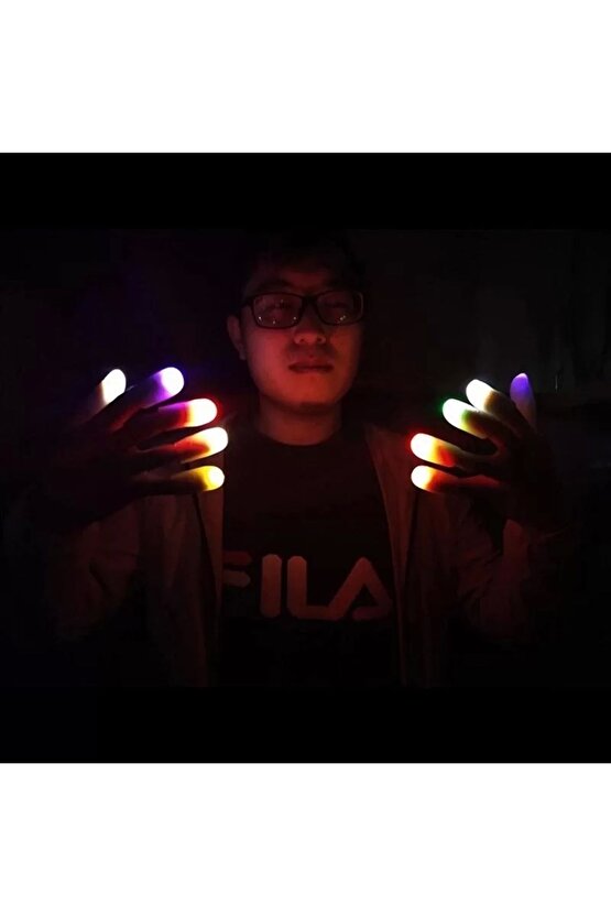 Led Işıklı Renkli Sihirli Parmak Işıklı Parmak Şaka Parmak 1 Adet