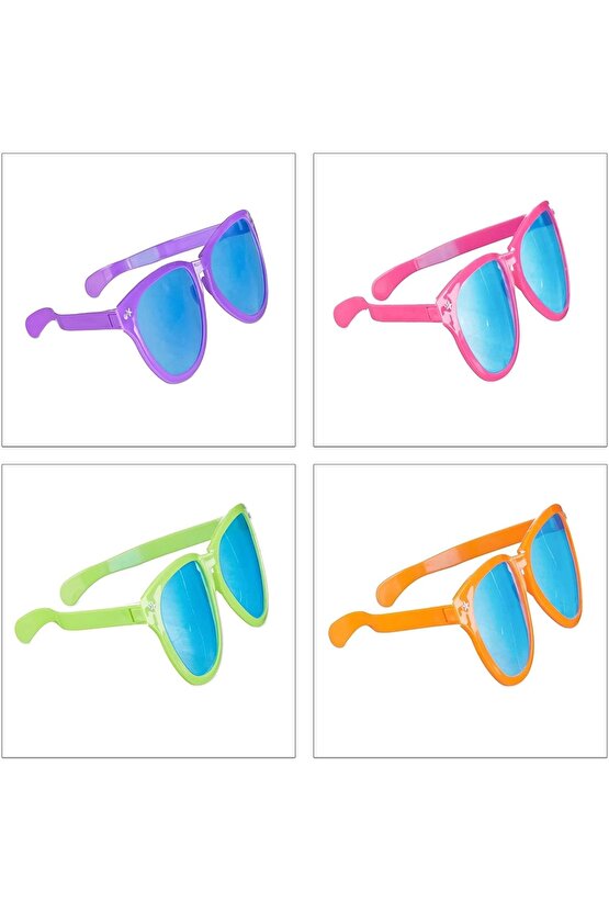 Büyük Parti Gözlüğü Rengarenk 12 Adet 27x9 cm (4767)