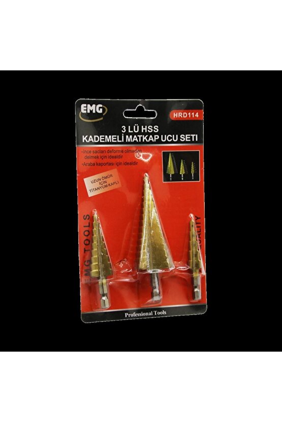 3 Parça Hss Kademeli Matkap Ucu Set (4767)