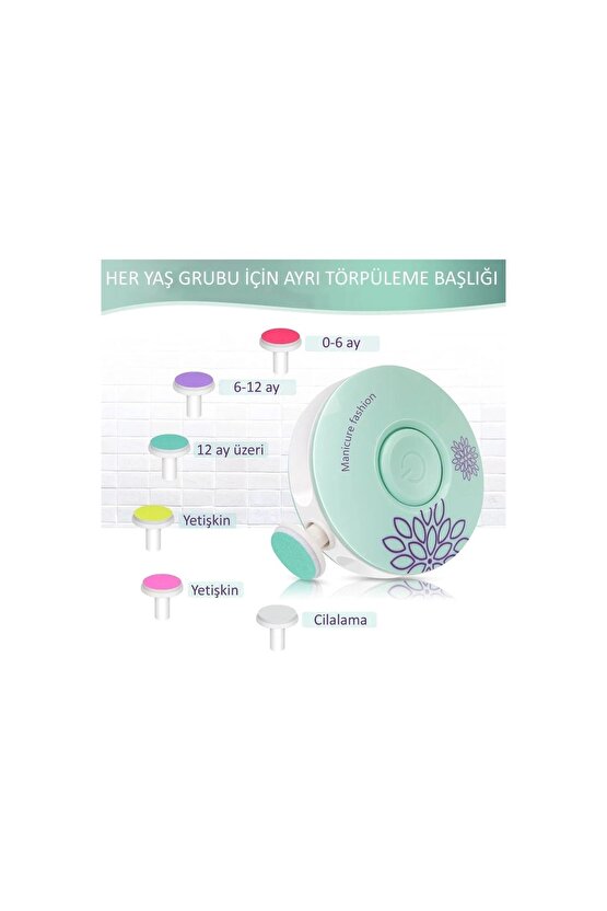 6 Başlıklı Pilli Tırnak Törpüsü ( Bebekler Kullanılabilir ) (4767) - AGT3850-6008