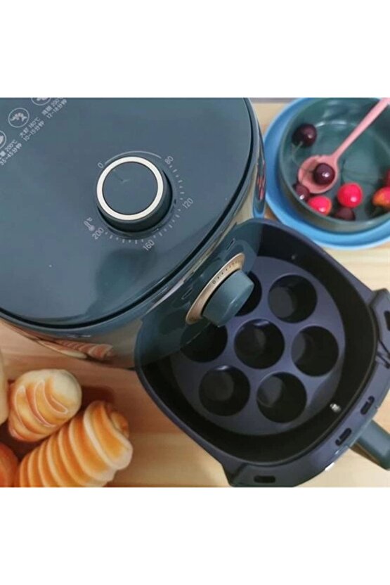 7 Gözlü Silikon Çok Amaçlı Airfryer Muffin Cupcake Kek ve Çörek Pişirme Kalıbı (4767)