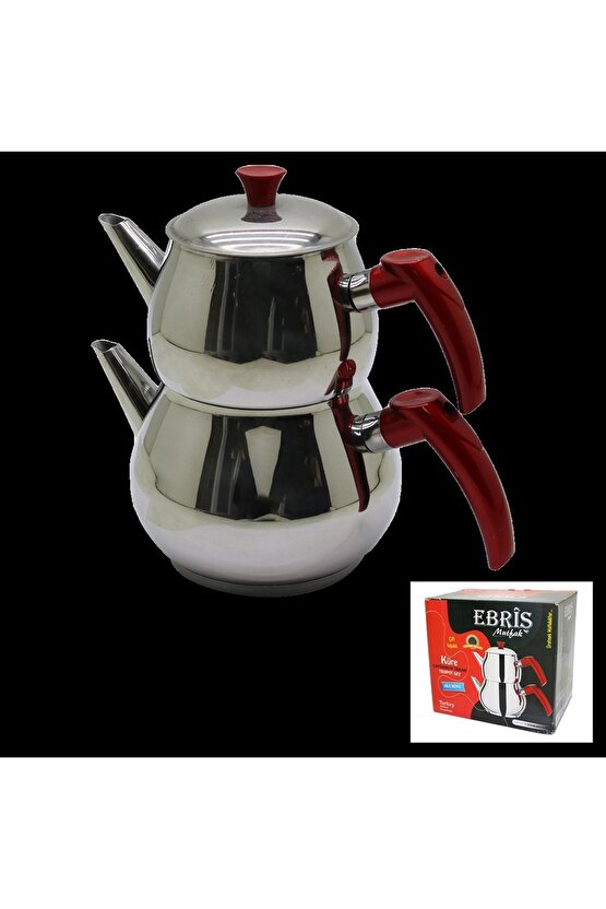 AİLE BÜYÜK BOY KÜRE ÇELİK ÇAYDANLIK SETİ ÜST: 1.2LT - ALT: 2LT (4767)