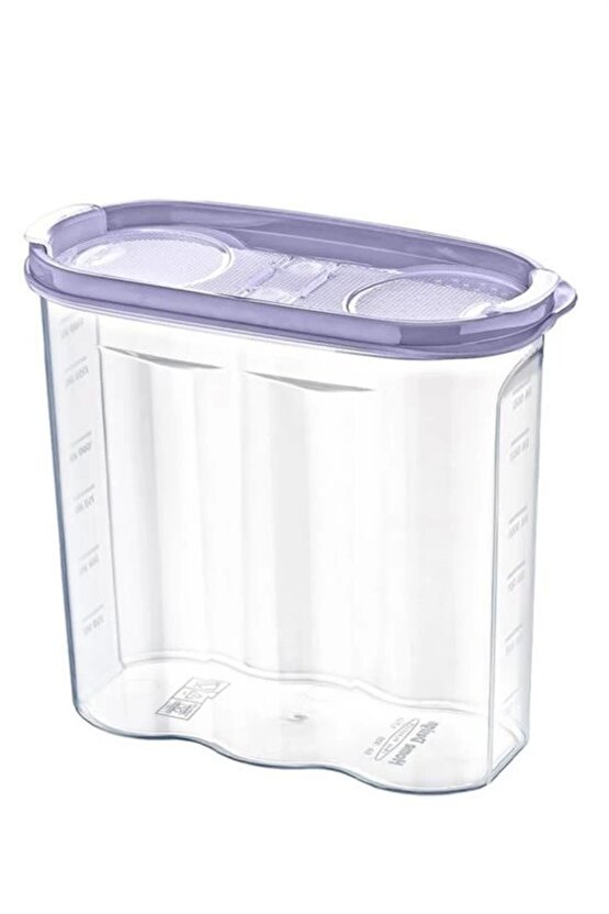 2 Kapaklı Ölçekli Erzak Kuru Gıda Saklama Kutusu Kabı - 17 Litre - SA935 (4767)