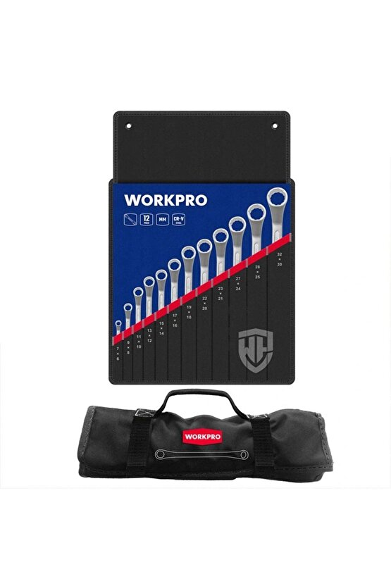 Wp202510 6-32mm 12 Parça Cr-v Profesyonel Iki Ağızlı Yıldız Anahtar Takımı Bez Taşıma Kılı