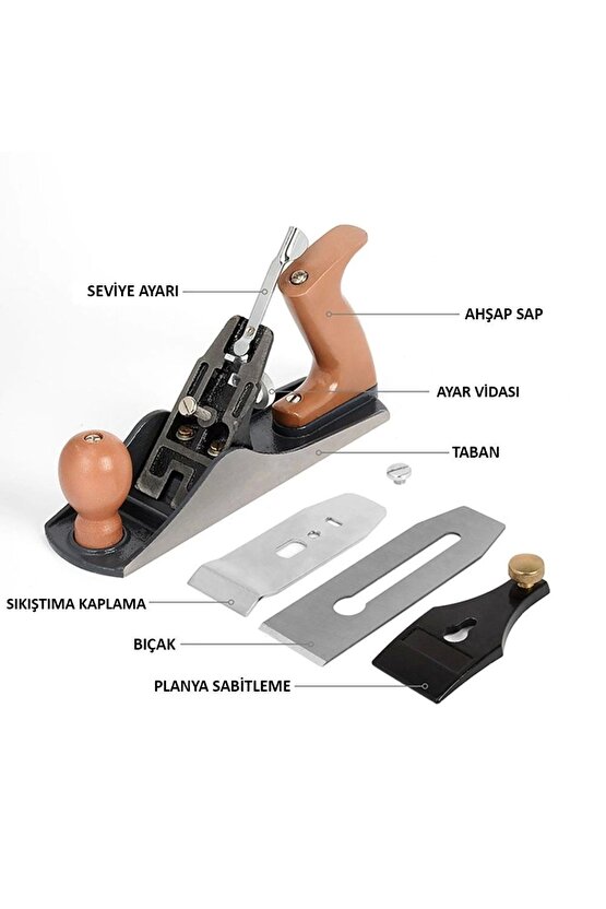 Wp252001 230mm Ahşap Saplı Profesyonel Marangoz Ahşap Rendesi