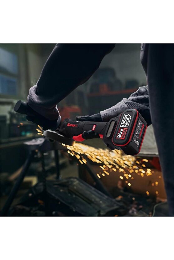 Kuh04 20volt 4.0ah. Li-ion Çift Akülü 125mm Kömürsüz Profesyonel Şarjlı Devir Ayarlı Avuç Taşl