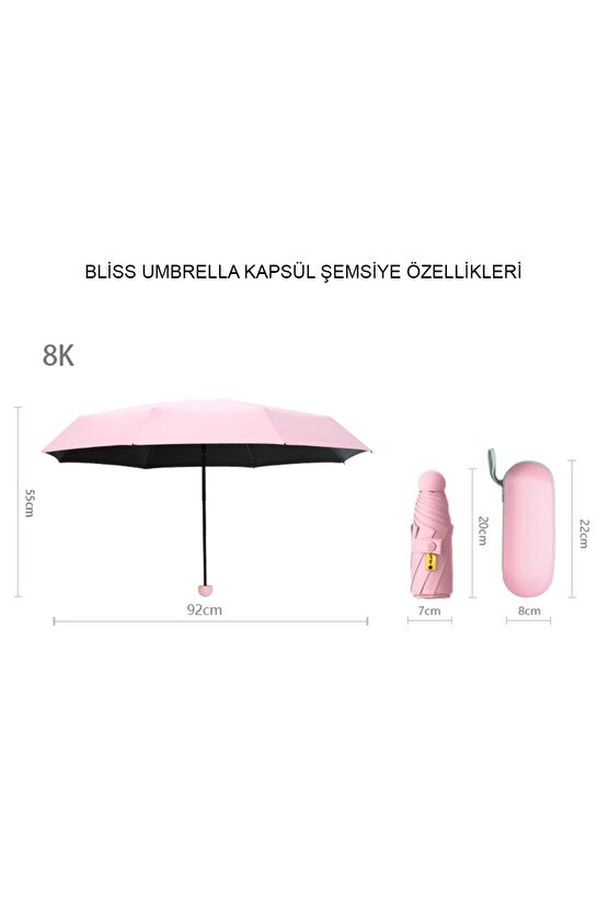 Özel Kılıflı Mavi Şemsiye (Kapsül Şemsiye)