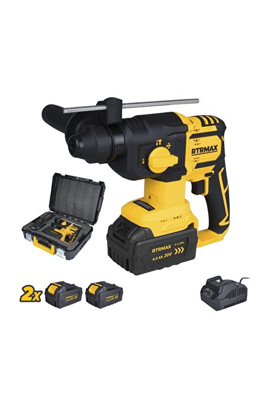 Rts5040 Şarjlı Sds Plus Kırıcı Ve Delici Kömürsüz 1.8jul 26mm 2x4 Ah 20v Çift Akü S-lion - Akü Dahil