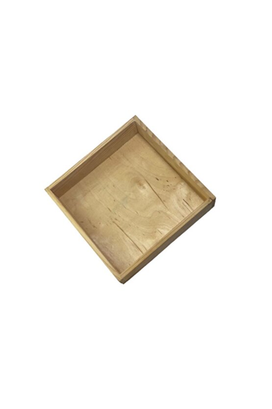 Kare Ahşap Çok Amaçlı Ham Kutu 20x20x5 Cm