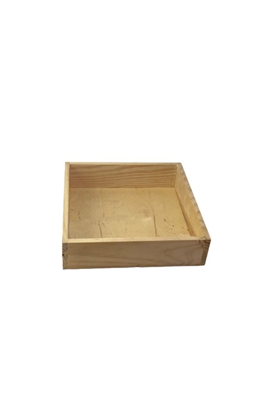 Kare Ahşap Çok Amaçlı Ham Kutu 20x20x5 Cm