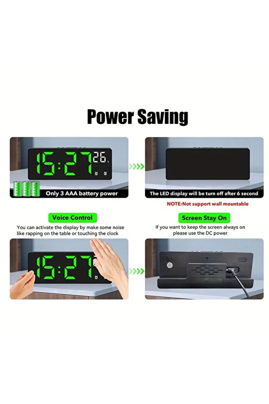 Nie Fantezi Temalı Dijital Alarm Saat, Ayna Yüzeyi, LED Ekran, Sıcaklık ve Tarih, 5 Parlaklık Seviy