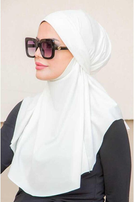 Kırık Beyaz Oversize Hijab
