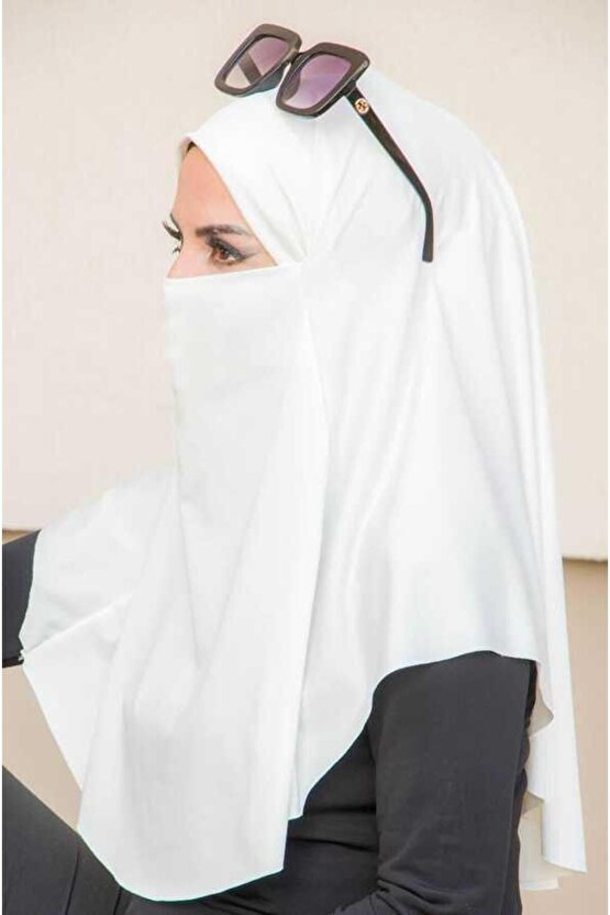 Kırık Beyaz Oversize Hijab