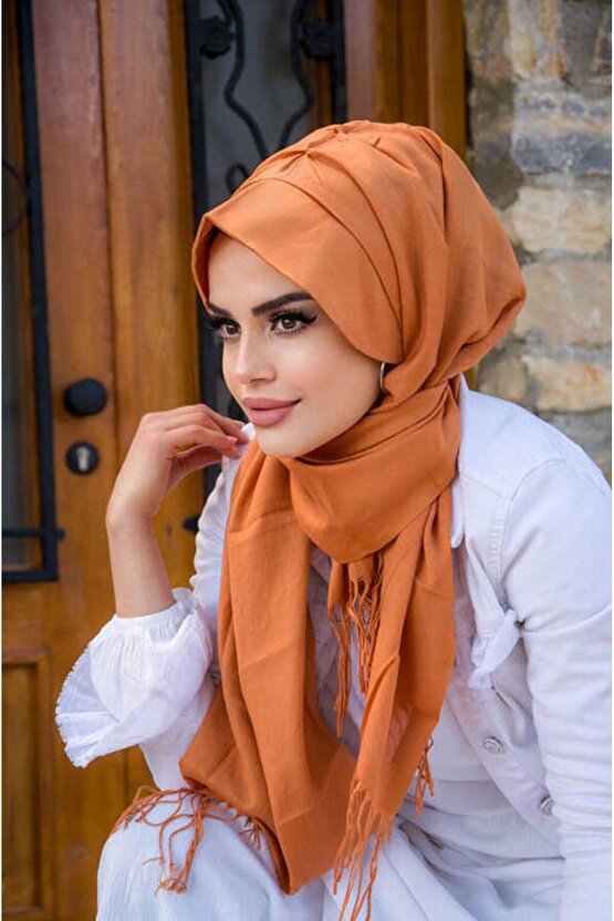 Siyah Kabartma Desen Kelebek Model Büzgülü Bone Şal