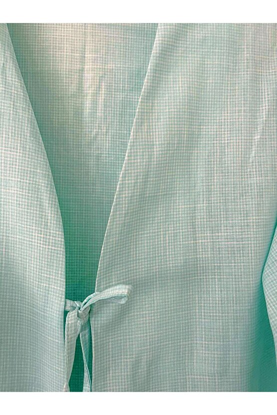 Önü Bağlamalı Kimono Tunik  Su Yeşili