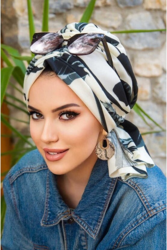 Füme Yaprak Desen Tokalı Bone