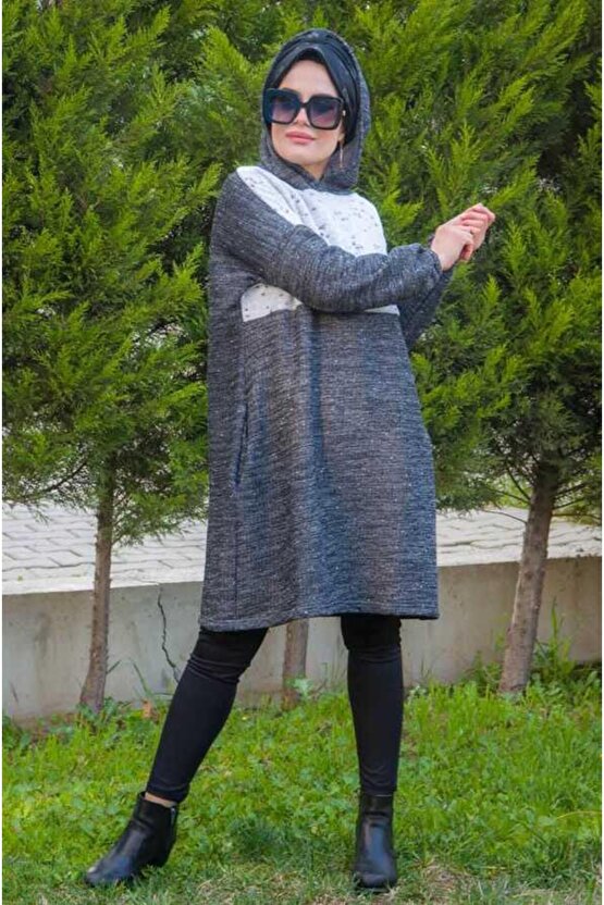 Siyah Beyaz Spor Sweat - 10200