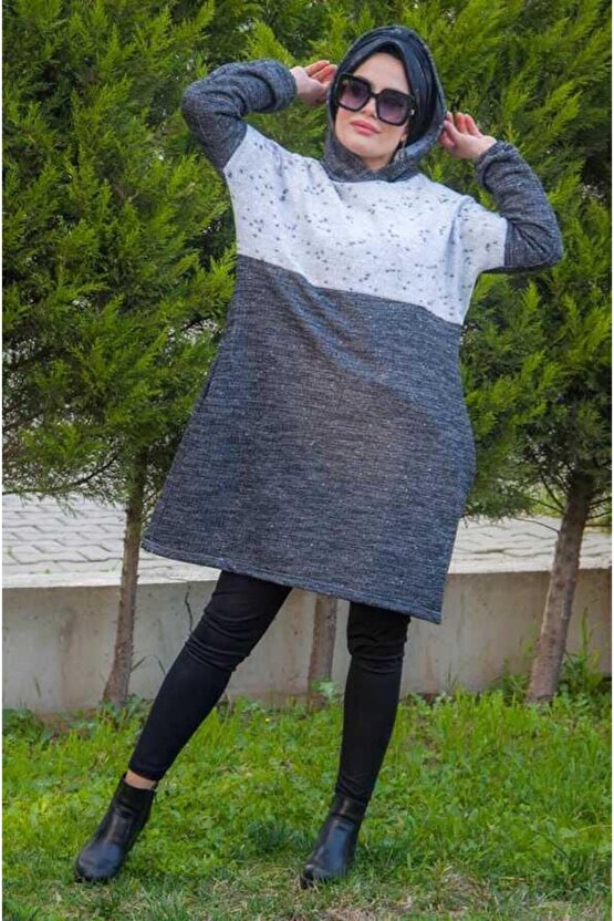 Siyah Beyaz Spor Sweat - 10200